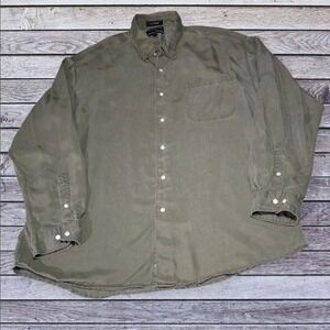 Hathaway Sport Button Down Mens Tencel Lyocell Long Sleeve Olive Green XXL‎